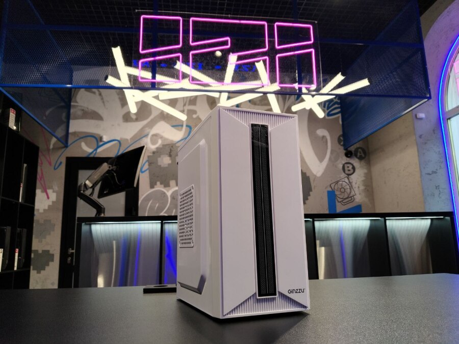 Корпус для пк Ginzzu B380, белый, RGB лента