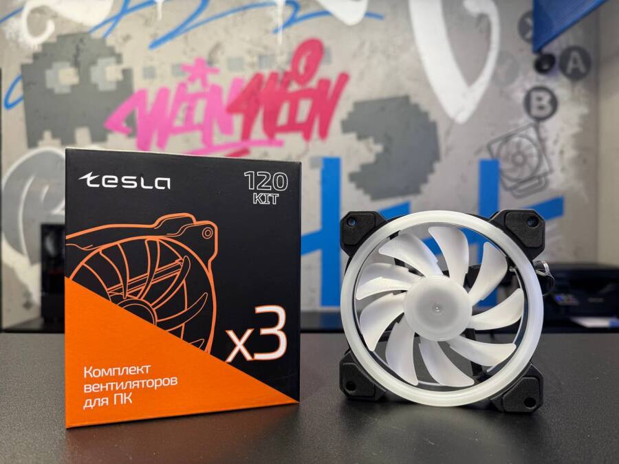 Вентилятор для корпуса TESLA (TSL-120-LD3) белый RGB