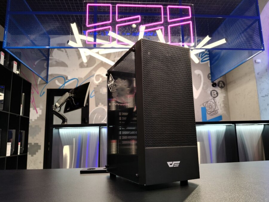 Корпус для пк DarkFlash A290, черный + 3 ARGB вентилятора
