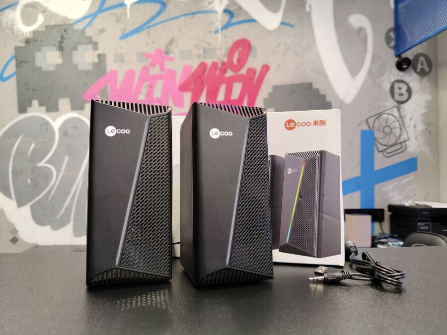 Колонки Lenovo Lecoo DS104, USB, RGB, 3 Вт