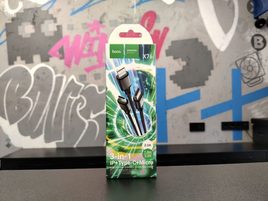 Кабель 3в1 Hoco X76, нейлоновая оплетка